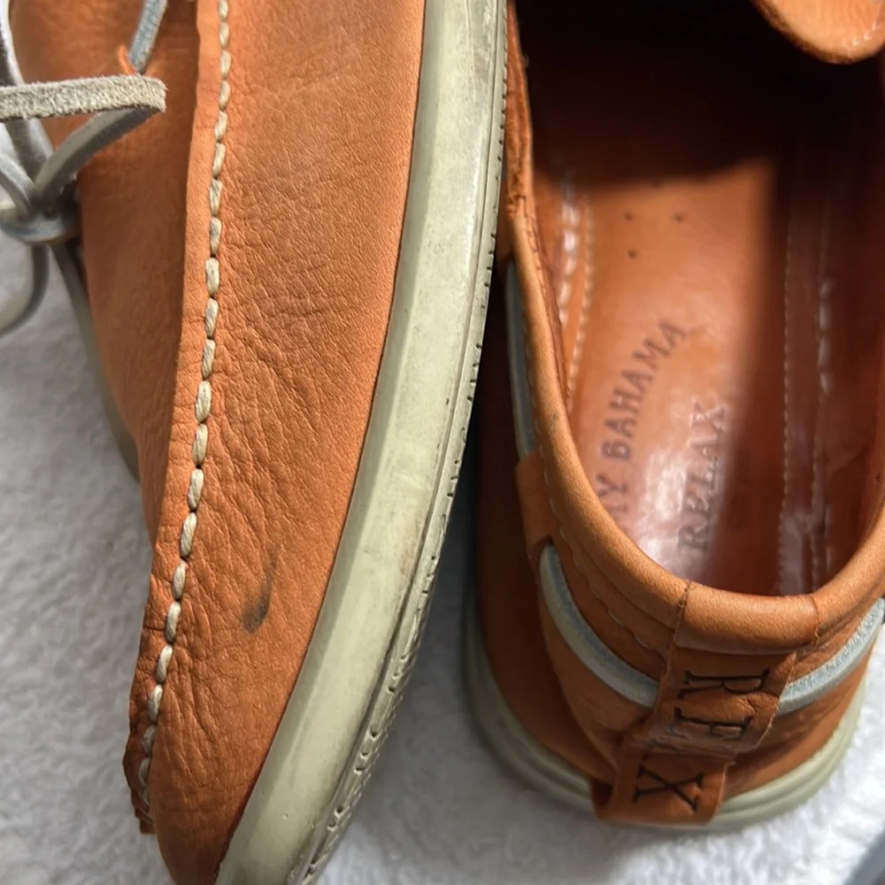Tommy Bahama Orange Boat Shoes with Moccasin Toe - Picture 8 of 11